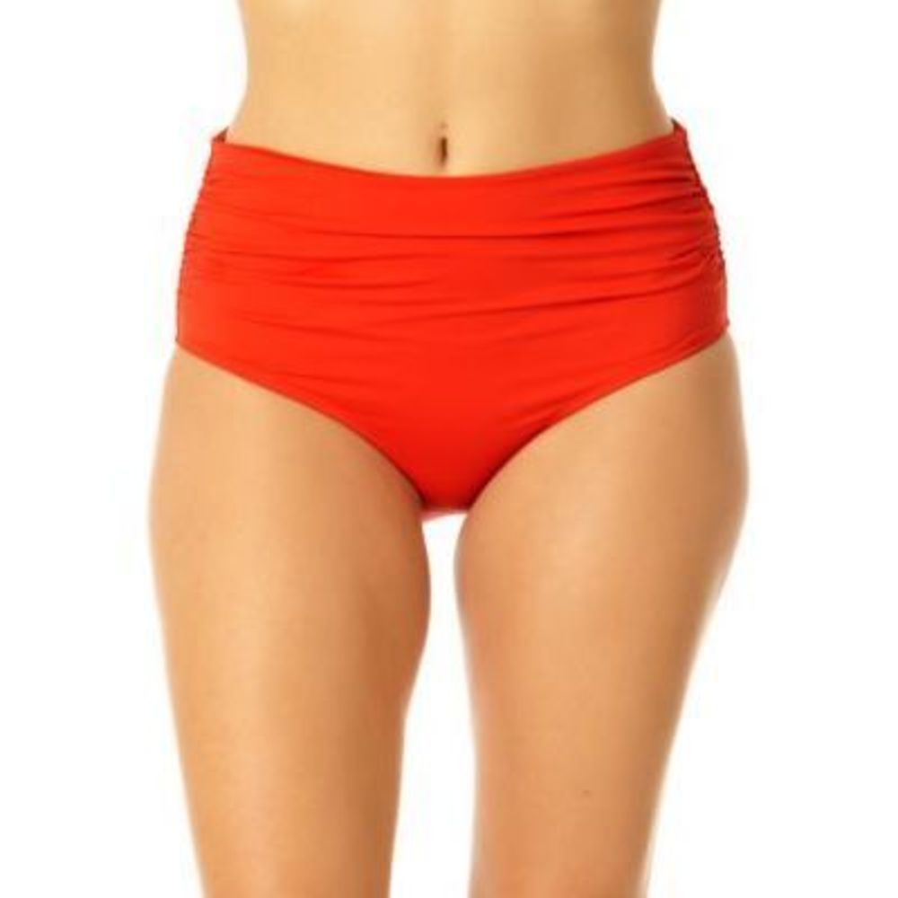 NWT Anne Cole Anne Cole High-Waist Bikini Bottoms Spice Red XL